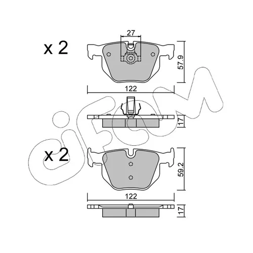 Sada brzdových platničiek kotúčovej brzdy CIFAM 822-644-0