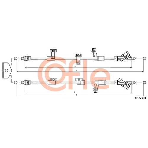Ťažné lanko parkovacej brzdy COFLE 10.5381