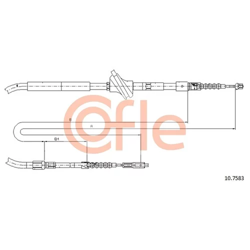 Ťažné lanko parkovacej brzdy COFLE 10.7583