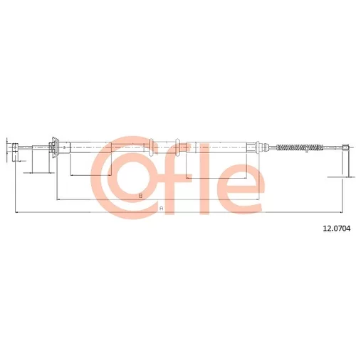 Ťažné lanko parkovacej brzdy COFLE 12.0704
