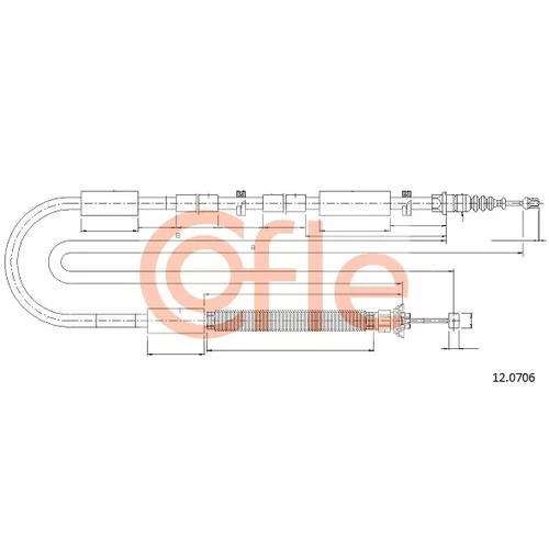 Ťažné lanko parkovacej brzdy COFLE 12.0706