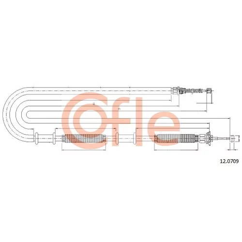 Ťažné lanko parkovacej brzdy COFLE 12.0709