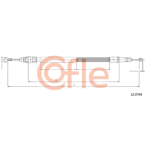 Ťažné lanko parkovacej brzdy COFLE 12.0744