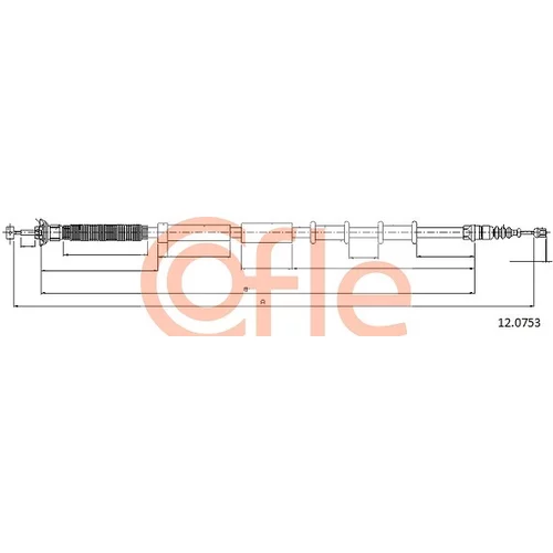 Ťažné lanko parkovacej brzdy COFLE 12.0753