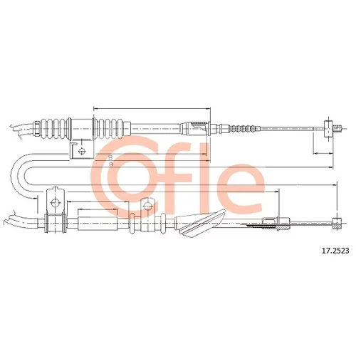 Ťažné lanko parkovacej brzdy COFLE 17.2523