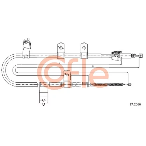 Ťažné lanko parkovacej brzdy COFLE 17.2566