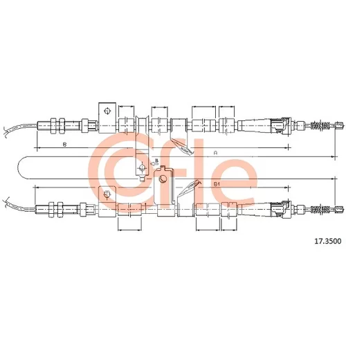 Ťažné lanko parkovacej brzdy COFLE 17.3500
