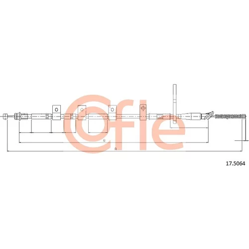 Ťažné lanko parkovacej brzdy COFLE 17.5064