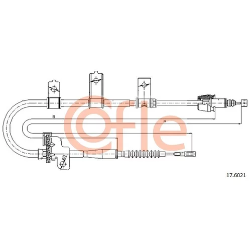 Ťažné lanko parkovacej brzdy COFLE 17.6021