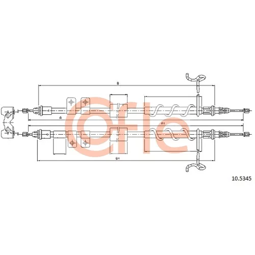 Ťažné lanko parkovacej brzdy COFLE 10.5345