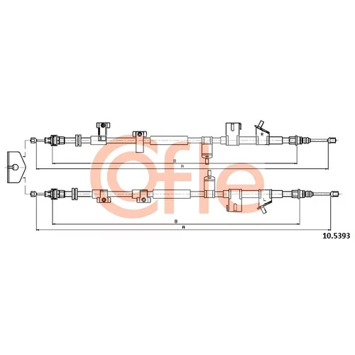 Ťažné lanko parkovacej brzdy COFLE 10.5393