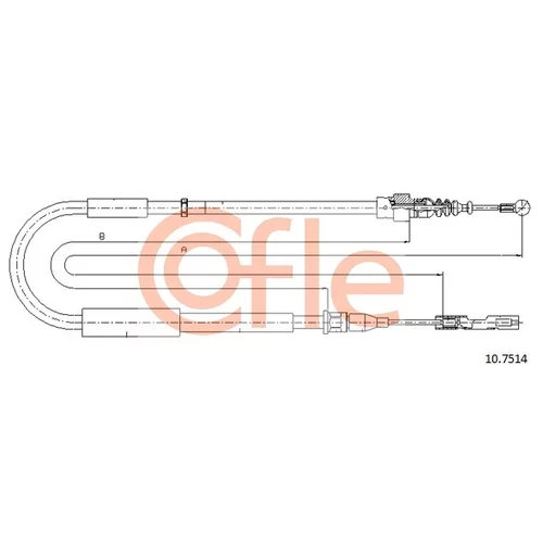 Ťažné lanko parkovacej brzdy COFLE 10.7514