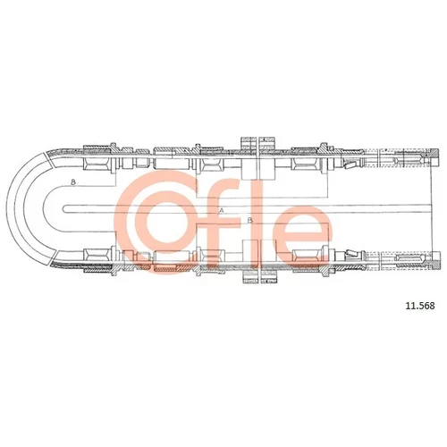 Ťažné lanko parkovacej brzdy COFLE 11.568
