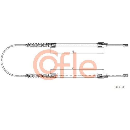 Ťažné lanko parkovacej brzdy COFLE 1171.8