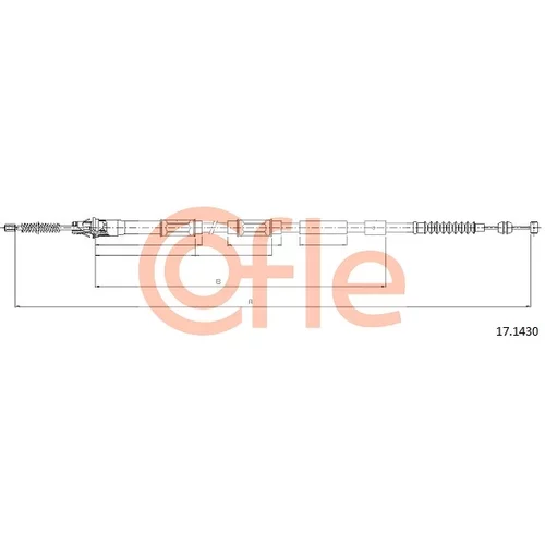 Ťažné lanko parkovacej brzdy COFLE 17.1430