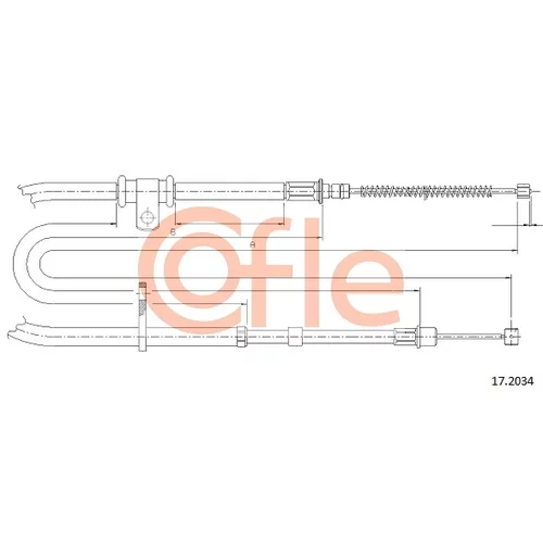 Ťažné lanko parkovacej brzdy COFLE 17.2034