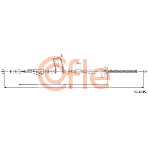 Ťažné lanko parkovacej brzdy COFLE 17.4235