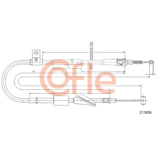 Ťažné lanko parkovacej brzdy 17.5056 /COFLE/