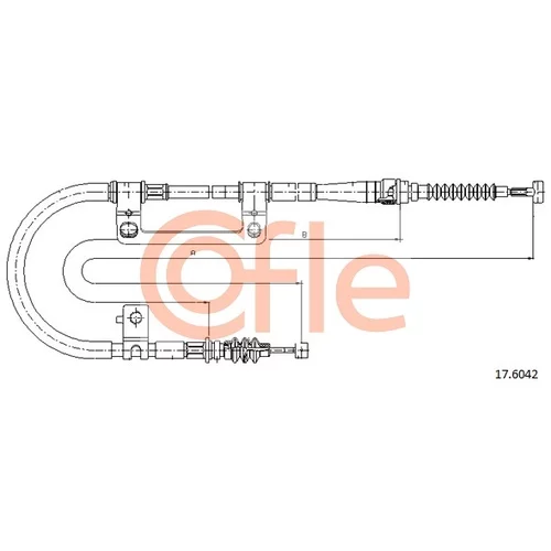 Ťažné lanko parkovacej brzdy COFLE 17.6042