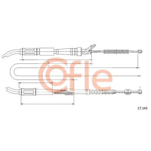 Ťažné lanko parkovacej brzdy COFLE 92.17.143