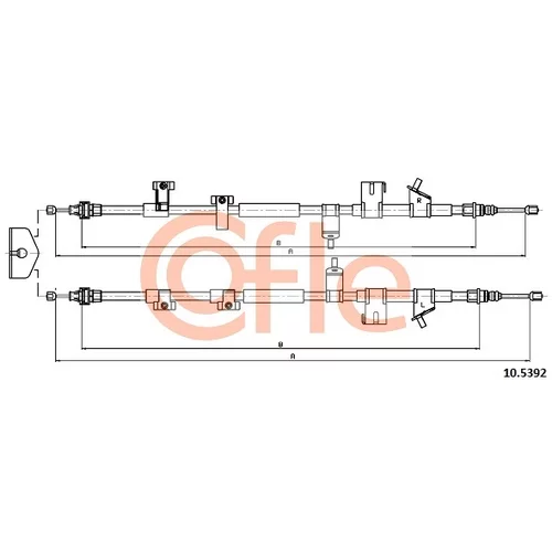 Ťažné lanko parkovacej brzdy COFLE 10.5392
