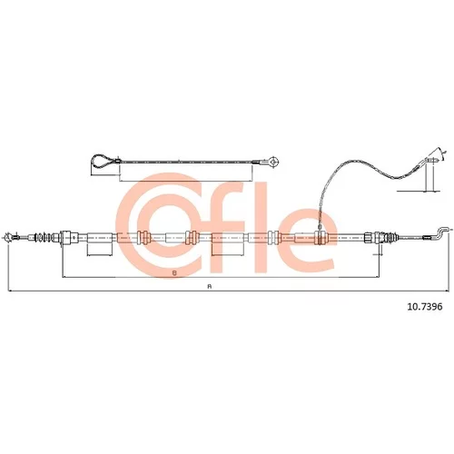 Ťažné lanko parkovacej brzdy COFLE 10.7396