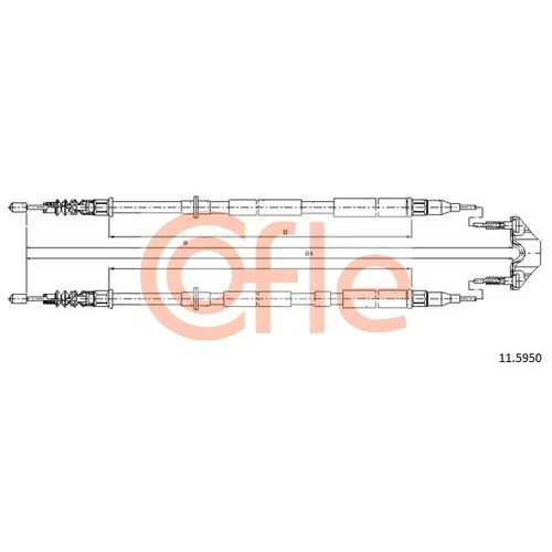 Ťažné lanko parkovacej brzdy COFLE 11.5950