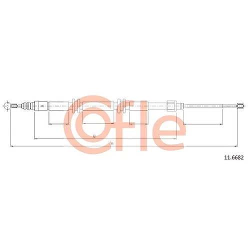 Ťažné lanko parkovacej brzdy COFLE 11.6682
