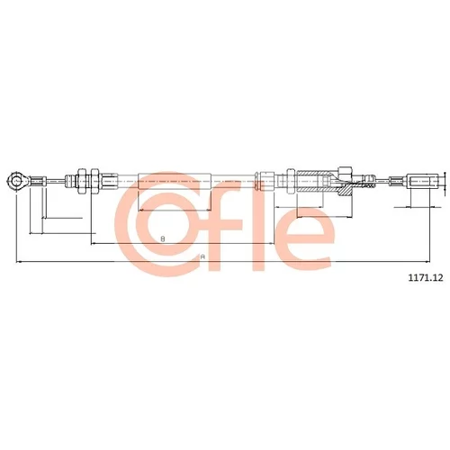 Ťažné lanko parkovacej brzdy COFLE 1171.12