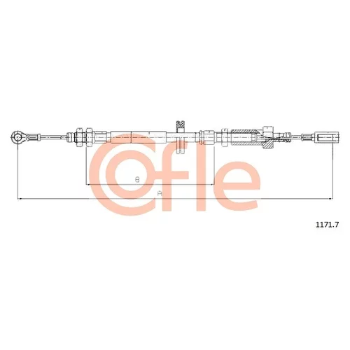 Ťažné lanko parkovacej brzdy COFLE 1171.7