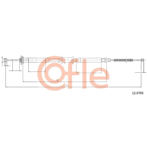 Ťažné lanko parkovacej brzdy COFLE 12.0705