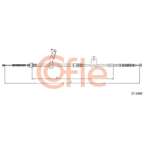 Ťažné lanko parkovacej brzdy 17.1480 /COFLE/
