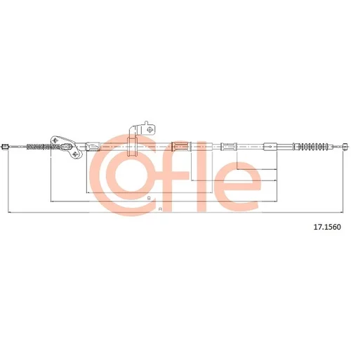 Ťažné lanko parkovacej brzdy COFLE 17.1560