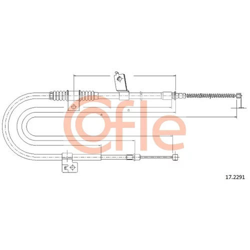 Ťažné lanko parkovacej brzdy COFLE 17.2291