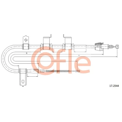 Ťažné lanko parkovacej brzdy COFLE 17.2544