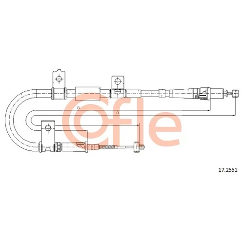 Ťažné lanko parkovacej brzdy COFLE 17.2551