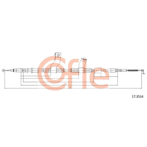 Ťažné lanko parkovacej brzdy COFLE 17.3514