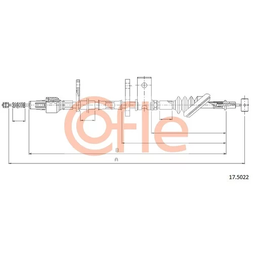 Ťažné lanko parkovacej brzdy COFLE 17.5022