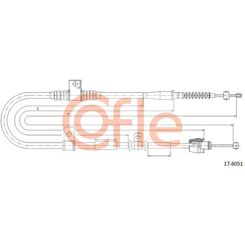 Ťažné lanko parkovacej brzdy 17.6051 /COFLE/