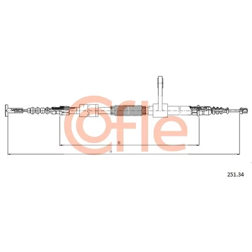 Ťažné lanko parkovacej brzdy COFLE 251.34