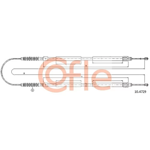 Ťažné lanko parkovacej brzdy COFLE 10.4729