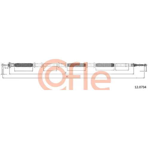 Ťažné lanko parkovacej brzdy COFLE 12.0734
