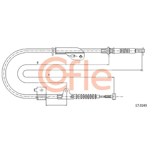 Ťažné lanko parkovacej brzdy COFLE 17.0245