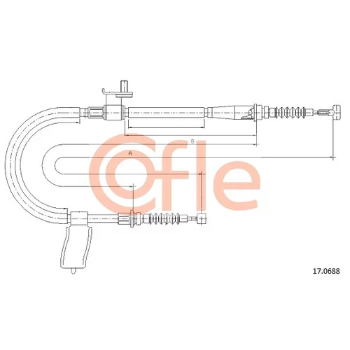 Ťažné lanko parkovacej brzdy COFLE 17.0688