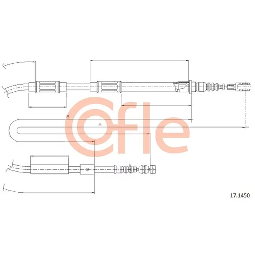 Ťažné lanko parkovacej brzdy COFLE 17.1450