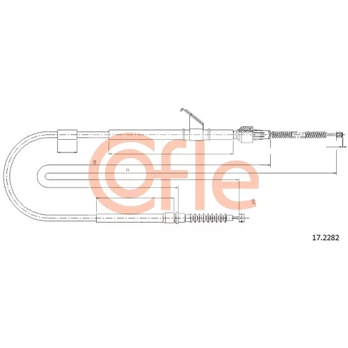 Ťažné lanko parkovacej brzdy COFLE 17.2282