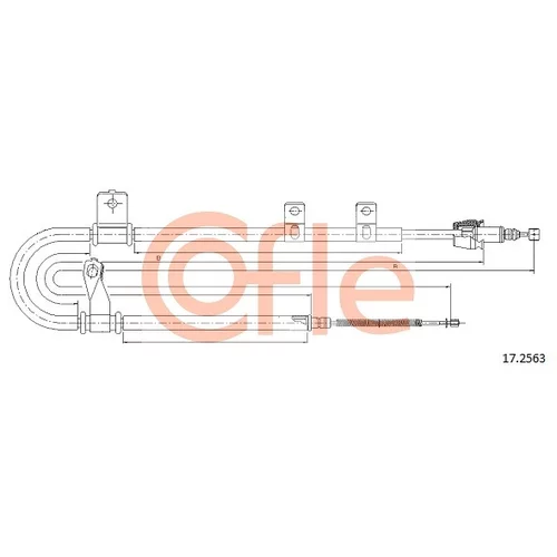 Ťažné lanko parkovacej brzdy COFLE 17.2563