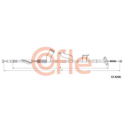 Ťažné lanko parkovacej brzdy COFLE 17.4236