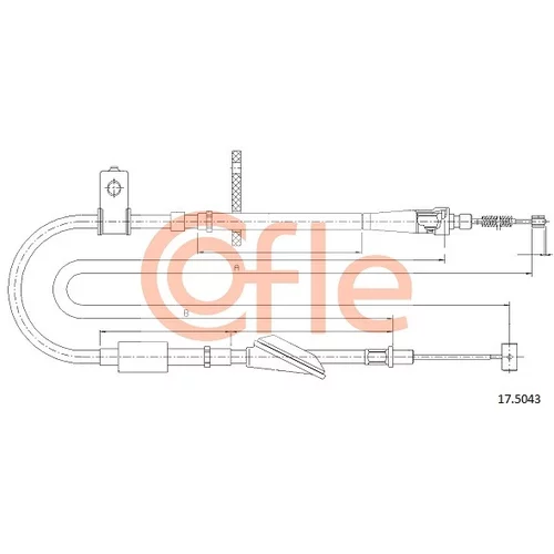Ťažné lanko parkovacej brzdy COFLE 17.5043