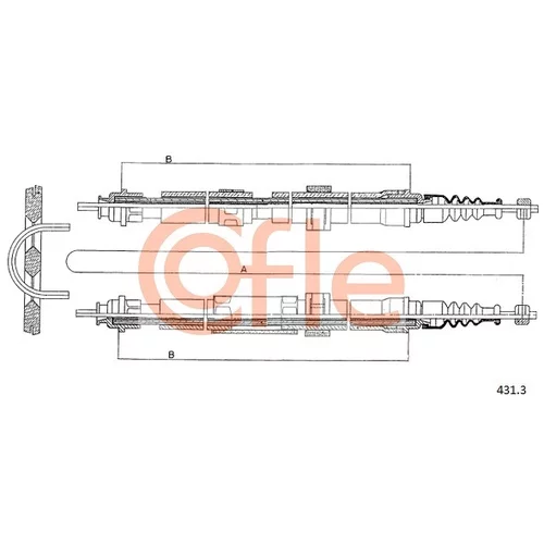 Ťažné lanko parkovacej brzdy COFLE 431.3